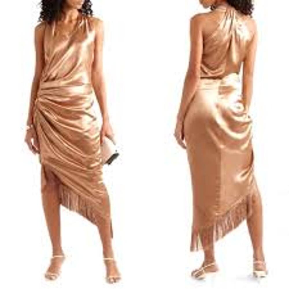 NWT $645 Helmut Lang Fringe Viscose Sleeveless Dress